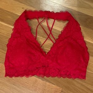 Red Hollister bralette